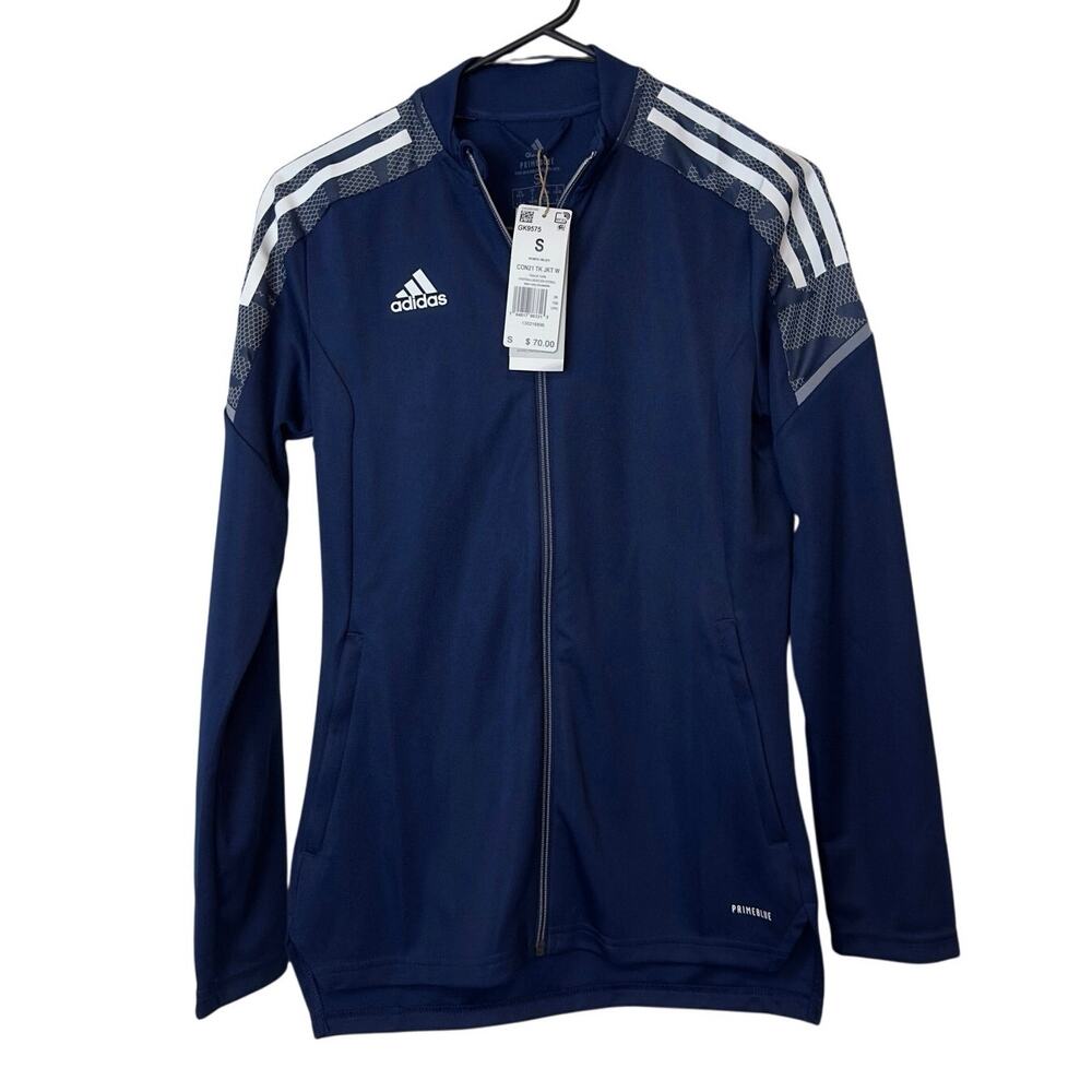 NWT Adidas Condivo 21 Track Jacket Size S‎ Navy Blue White Primeblue 3 Stripe